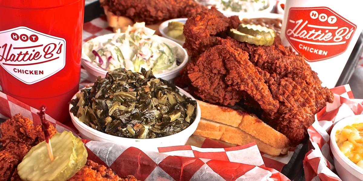 Hattie B's Hot Chicken - Atlanta signature dishes Hot Chicken, Dirty Bird Fries, Fried Tenders.